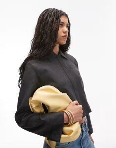 gbvVbv fB[X AE^[ WPbgEu] Nbvh WPbg Topshop zip up cropped jacket in charcoal CHARCOAL `R[