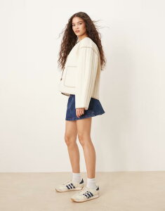 ZNeBbh fB[X AE^[ WPbgEu] LeBO WPbg Selected Femme quilted jacket in cream with pockets Birch N[