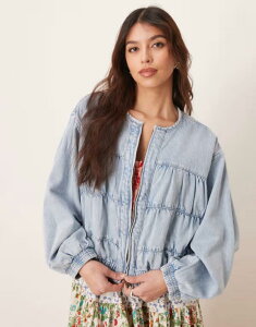 t[s[v fB[X AE^[ WPbgEu] fj WPbg Free People layla relaxed denim jacket in sunbeam Sun Beam fj
