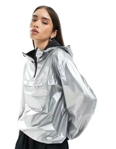 GC\X fB[X AE^[ WPbgEu] g[ WPbg ASOS DESIGN packable rainwear jacket in metallic Silver metallic Vo[