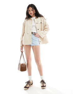 GC\X fB[X AE^[ WPbgEu] R[fC WPbg ASOS DESIGN clean corduroy collar jacket in stone Stone Xg[