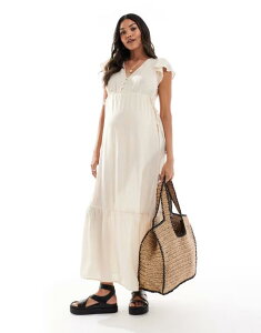 �}�}���C�V�A�X ���f�B�[�X �g�b�v�X �����s�[�X �}�L�V�����s�[�X �}�^�j�e�B �}�L�V Mama.licious Mamalicious Maternity maxi dress in oatmeal Sandshell �I�[�g�~�[��