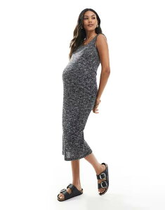 �}�}���C�V�A�X ���f�B�[�X �g�b�v�X �����s�[�X ���u �j�b�g �}�^�j�e�B Mama.licious Mamalicious Maternity ribbed knit tank dress melange Gray melange �O���[