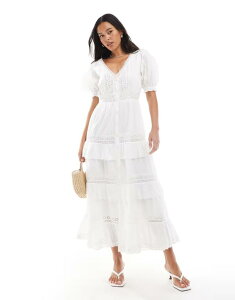 �~�X�Z���t�t���b�W ���f�B�[�X �g�b�v�X �����s�[�X �}�L�V�����s�[�X �}�L�V Miss Selfridge heritage maxi dress White �z���C�g