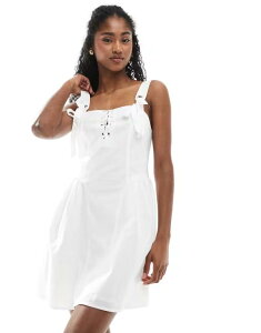 �~�X�Z���t�t���b�W ���f�B�[�X �g�b�v�X �����s�[�X �~�j�����s�[�X �~�j Miss Selfridge strappy corset mini dress White �z���C�g