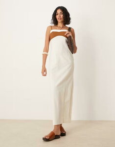 �G�C�\�X ���f�B�[�X �g�b�v�X �����s�[�X �}�L�V�����s�[�X �R�b�g�� ���l�� �}�L�V ASOS DESIGN cotton linen cami maxi dress in neutral color block NEUTRAL COLOR BLOCK