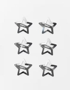GC\X fB[X ANZT[ wAANZT[ ASOS DESIGN pack of 6 hair clips with star detail in silver tone