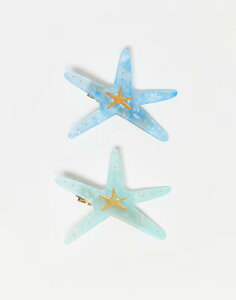 s[V[Y fB[X ANZT[ wAANZT[ Pieces 2 pack starfish hair clips in turquoise and Tanager Turquoise ^[RCY