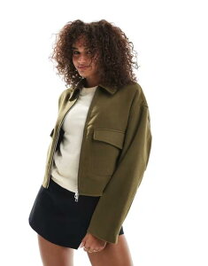 GC\X fB[X AE^[ WPbgEu] WPbg ASOS DESIGN clean formal bomber jacket in olive Olive I[u