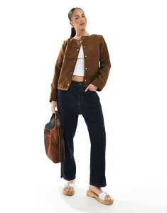 GC\X fB[X AE^[ WPbgEu] XG[h WPbg ASOS DESIGN faux suede jacket in tan Tan ^