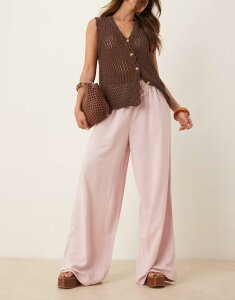 GC\X fB[X {gX JWApc ln Dusky pink ASOS DESIGN linen look pull on pants in dusty pink