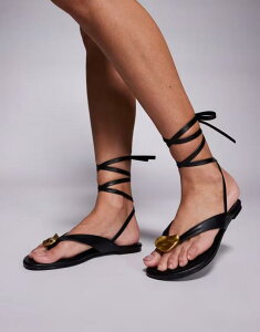 �p�u���b�N�f�U�C�A ���f�B�[�X �V���[�Y �T���_�� Public Desire Aelia strappy thong sandal Black �u���b�N