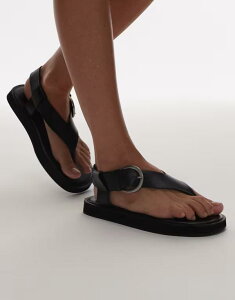 �g�b�v�V���b�v ���f�B�[�X �V���[�Y �T���_�� ���U�[ Topshop Kam real leather toe thong flat sandals Black �u���b�N