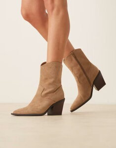 �G�C�\�X ���f�B�[�X �V���[�Y �u�[�c�E���C���u�[�c �X�G�[�h �u�[�c �q�[�� ASOS DESIGN Remedy heeled western boots in taupe suedette Taupe suedette �g�[�v