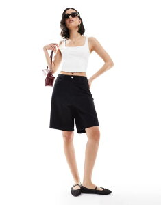 �~�X�Z���t�t���b�W ���f�B�[�X �{�g���X �n�[�t�p���c�E�V���[�c �f�j�� Miss Selfridge denim jorts wash Black wash �u���b�N