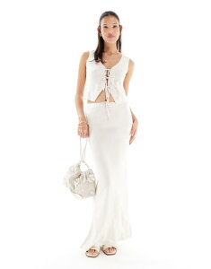 �~�X�Z���t�t���b�W ���f�B�[�X �{�g���X �X�J�[�g ���l�� �}�L�V Miss Selfridge linen look bias cut maxi skirt in stone Stone �X�g�[��