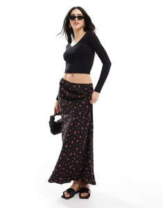 ~XZttbW fB[X {gX XJ[g vg }LV Miss Selfridge spun bias maxi skirt BLACK HEART PRINT Black heart print ubN