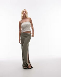 gbvVbv fB[X {gX XJ[g RgXg l }LV Topshop linen bias maxi skirt with contrast piping GREEN O[