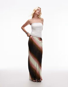 gbvVbv fB[X {gX XJ[g Te }LV Topshop satin bias maxi skirt in ombre stripe Multi }`J[