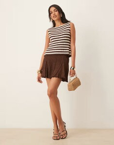 �G�C�\�X ���f�B�[�X �{�g���X �X�J�[�g �~�j ASOS DESIGN textured godet mini skirt in chocolate Chocolate �`���R���[�g