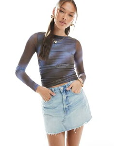 �R�b�g���I�� ���f�B�[�X �{�g���X �X�J�[�g �~�j �R�b�g�� �f�j�� Cotton:On Cotton On original mini skirt in air blue worn denim AIR BLUE WORN �u���[