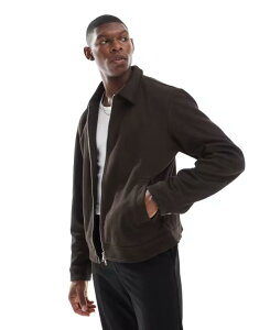 GC\X Y AE^[ WPbgEu] XG[h WPbg ASOS DESIGN suedette harrington jacket BROWN uE