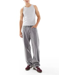 �W���b�N �A���h �W���[���Y �����Y �{�g���X �f�j���p���c �W�[���Y Jack & Jones Alex baggy jeans in light Gray Denim �O���[