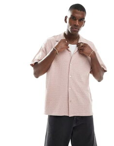 �W���b�N �A���h �W���[���Y �����Y �g�b�v�X �V���c Jack & Jones jacquard short sleeve shirt Adobe rose �s���N