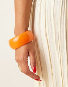【送料無料】 エイソス レディース ブレスレット・バングル・アンクレット アクセサリー ASOS DESIGN chunky bangle in bright orange resin Bright Orange