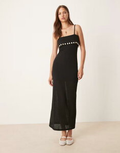 �G�C�\�X ���f�B�[�X �g�b�v�X �����s�[�X �~�j�����s�[�X �~�j �j�b�g ASOS DESIGN knit shell trim detail mini dress Black �u���b�N