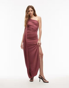 �G�C�\�X ���f�B�[�X �g�b�v�X �����s�[�X �}�L�V�����s�[�X �h���[�v �}�L�V ASOS DESIGN modal draped one shoulder maxi dress Red ���b�h