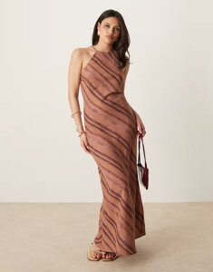 �G�C�\�X ���f�B�[�X �g�b�v�X �����s�[�X ���l�� �}�L�V ASOS DESIGN linen racer maxi sundress stripe STRIPE �X�g���C�v