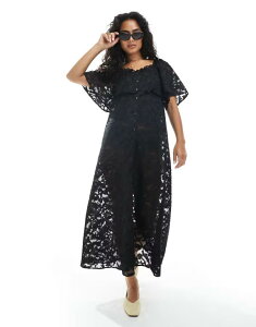 �I�u�W�F�N�g ���f�B�[�X �g�b�v�X �����s�[�X �t�����[�� �V�A�[ �t�����[ Object sheer burnout floral boho layering dress Black �u���b�N