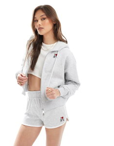 RbgI fB[X AE^[ p[J[EXEFbg t[ht t[X Gray Cotton:On Cotton On classic fleece cropped zip up hoodie in gray
