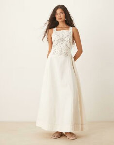 �t���[�s�[�v�� ���f�B�[�X �g�b�v�X �����s�[�X �}�L�V�����s�[�X �}�L�V Free People Bali Vienna maxi dress in clean CLEAN IVORY �A�C�{���[