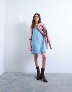 �g�b�v�V���b�v ���f�B�[�X �g�b�v�X �����s�[�X �f�j�� Topshop denim swing dress in bleach Bleach �f�j��