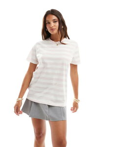 �G�C�\�X ���f�B�[�X �g�b�v�X T�V���c �N���[�l�b�N �V���c ASOS DESIGN ultimate t-shirt with crew neck stripe Pink Stripe �s���N