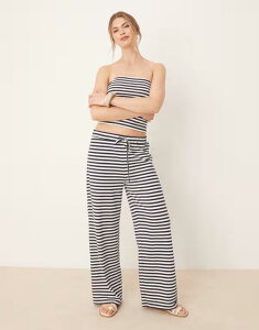 �G�C�\�X ���f�B�[�X �{�g���X �J�W���A���p���c ���C�h���b�O ���[���C�Y �p���c ASOS DESIGN low rise wide leg pants and white stripe - part of a set Multi stripe �}���`�J���[
