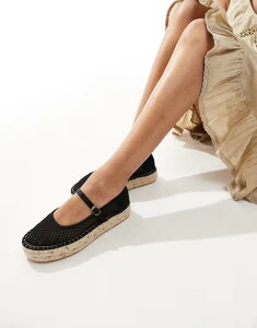 O}X fB[X V[Y Xb|E[t@[ bV Glamorous mary jane espadrilles mesh Black ubN