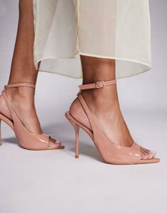 yz V~ fB[X T_ V[Y Simmi London Theodosia high heeled sandals with tie detailing in beige Beige pu