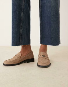 GC\X fB[X V[Y Xb|E[t@[ XG[h [t@[ ASOS DESIGN Match penny loafers in tan suedette SAND SUEDETTE Th