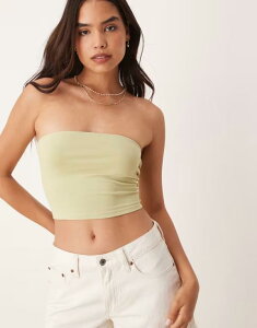 �G�C�\�X ���f�B�[�X �g�b�v�X �V���c �N���b�v�h ASOS DESIGN ultimate cropped bandeau top in winter Winter green �O���[��