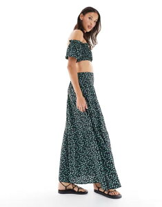 �E�F���Y�f�[�K�[�� ���f�B�[�X �{�g���X �X�J�[�g �e�B�A�[�h �t�����[�� �}�L�V �t�����[ Wednesday's Girl ditsy floral tiered maxi skirt - part of a set Black �u���b�N