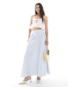 yz GC\X fB[X XJ[g {gX ASOS DESIGN volume and seam detail maxi skirt in stripe Stripe