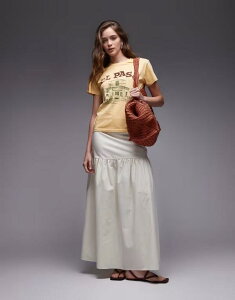 �G�C�\�X ���f�B�[�X �{�g���X �X�J�[�g ���l�� �}�L�V ASOS DESIGN linen look dropped waist maxi skirt in ecru Ecru �G�N����