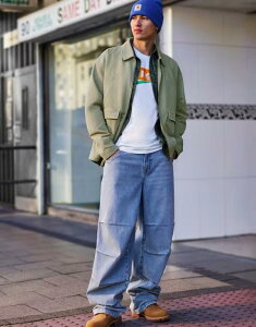 GC\X Y AE^[ WPbgEu] WPbg ASOS DESIGN oversized washed harrington jacket in stone STONE Xg[