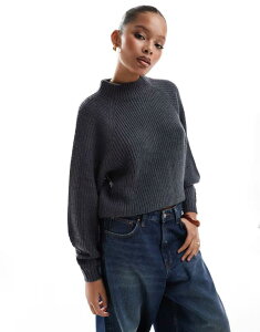 X[hxA fB[X AE^[ jbgEZ[^[ nClbN Z[^[ Threadbare high neck sweater in dark CHARCOAL `R[