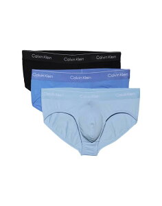 JoNC Y A_[EFA u[tpc Rbg Calvin Klein Icon Cotton Stretch 3 pack hip briefs/blue BLACK GLACIER BLU ubN