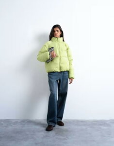 gbvVbv fB[X AE^[ WPbgEu] WPbg Topshop puffer bomber jacket in leaf Leaf green O[