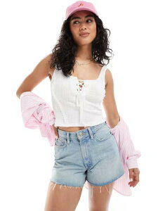 �~�X�Z���t�t���b�W ���f�B�[�X �g�b�v�X �V���c ���[�X Miss Selfridge lace up detail cami top WHITE �z���C�g